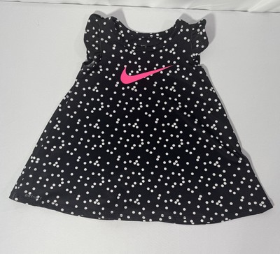 Nike Dri Fit Dress Set Pink Black Polkadot Dress \u0026 Pink Diaper Cover Sz 12  Mos | eBay