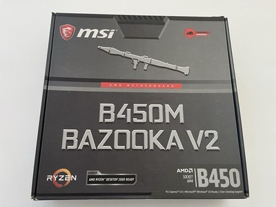 MSI B450M Bazooka V2 AM4 B450 Micro ATX Motherboard Tested Working w/ Box
