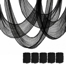 5PCS Halloween Creepy Cloth 30x72in Black Haunted House Party Decorations