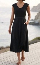 Gorgeous ATHLETA Ryder Dress Solid Black Sz XL Ret 129 NWT