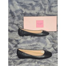 NWB Kate Spade New York Kora Black Leather Ballet Flats Size 9.5