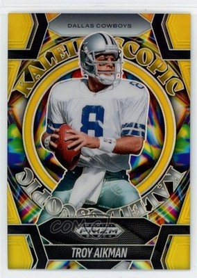 2025 Panini Prizm Black Kaleidoscopic Gold Prizm /10 Troy Aikman #23 HOF v9t