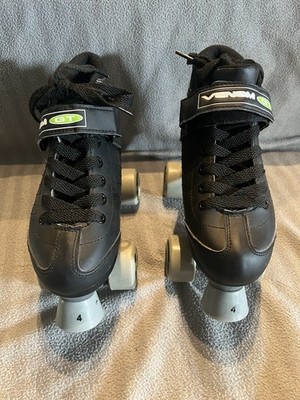 Venom GT Men's Black Quad Roller Skates Size 4 Venom GT Model Comfortable Fit