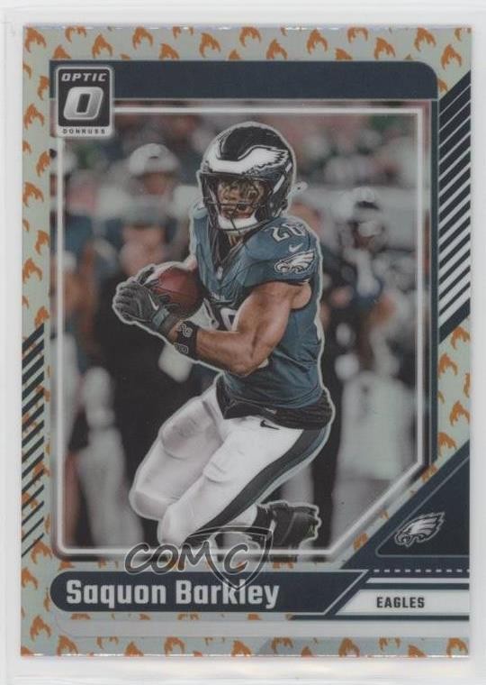 2024 Panini Donruss Optic Fire Prizm Saquon Barkley #159 0nr3