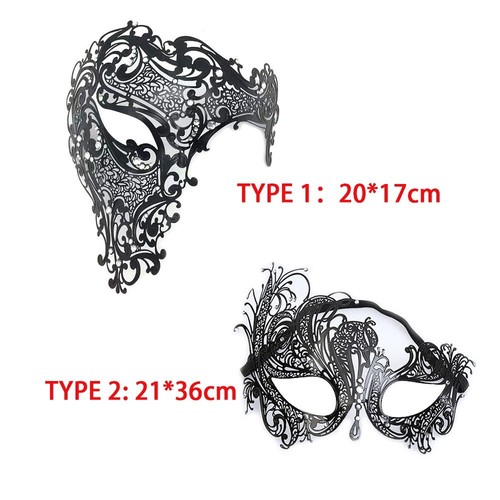 Rhinestone Halloween Skull Party Mask Half Face Metal Mask Dance Masquerade - Picture 2 of 15