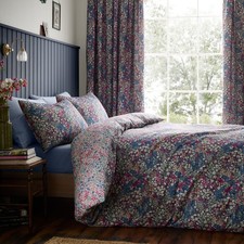 Image of Duvet Cover Bedding Range Bessie Ditsy Floral Reversible By Dreams & Drapes Navy