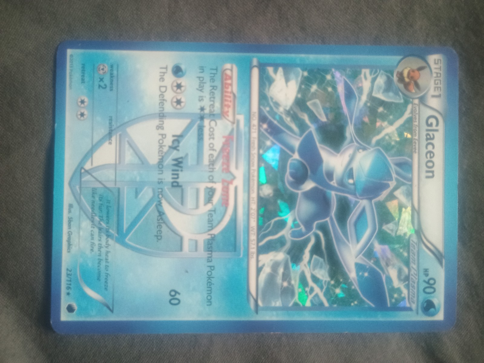 Pokémon TCG Glaceon #23/116 Plasma Freeze Reverse Holo NM Condition