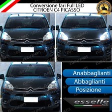 CONVERSIONE FARI FULL LED CITROEN C4 PICASSO LED CANBUS H7 H1 H6W 6000K BIANCO