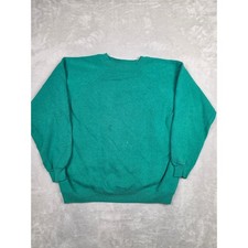 Vintage Hanes Sport Sweatshirt Womens L Green Raglan Sleeve Crewneck Pullover