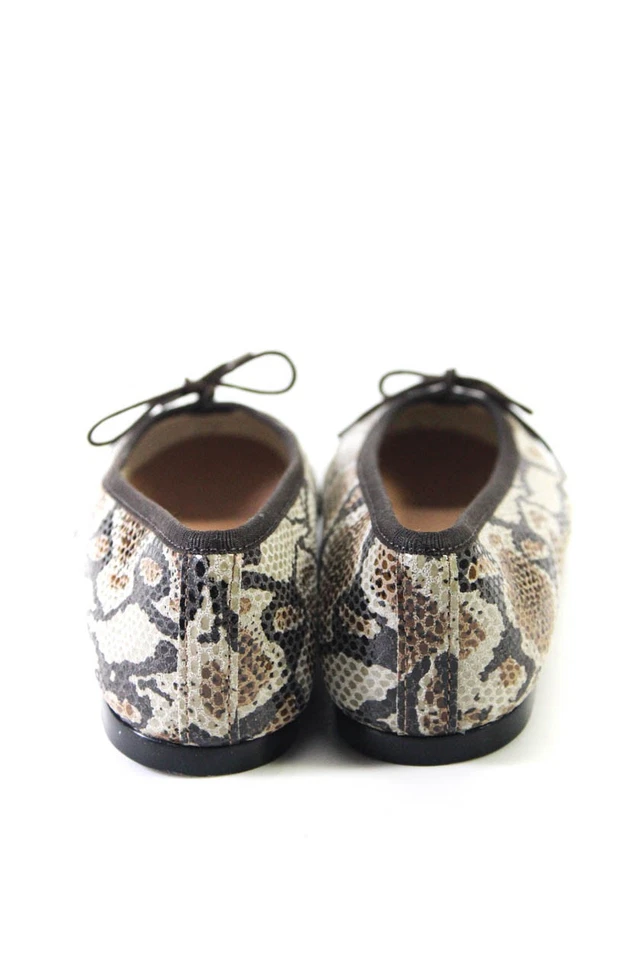 FS/NY Womens Snakeskin Print Patent Leather Round Toe Ballet Flats Brown Size 6 - Image 3 of 4