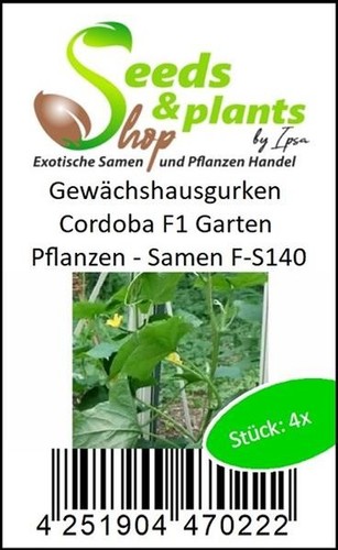 4 Korn Gewächshausgurken Cordoba F1 Garten Pflanzen - Samen F-S140 - Picture 3 of 6