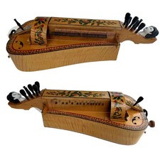 Hand Made Whole Maple wood 6 strings 24 keys Hurdy Gurdy,perfect carved scroll