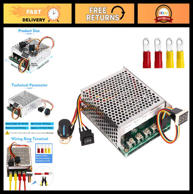 PWM DC Motor Speed Controller 10V-55V 60A Max 100A LED Display Forward Reverse S