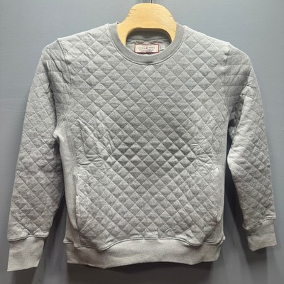 Guideboat Co Mountaintop Quilted Japanese Jacquard Sweatshirt Grey Mens Large L