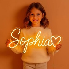 Custom Name Neon Sign for Kids Room Decor, Personalized Neon Light With Heart