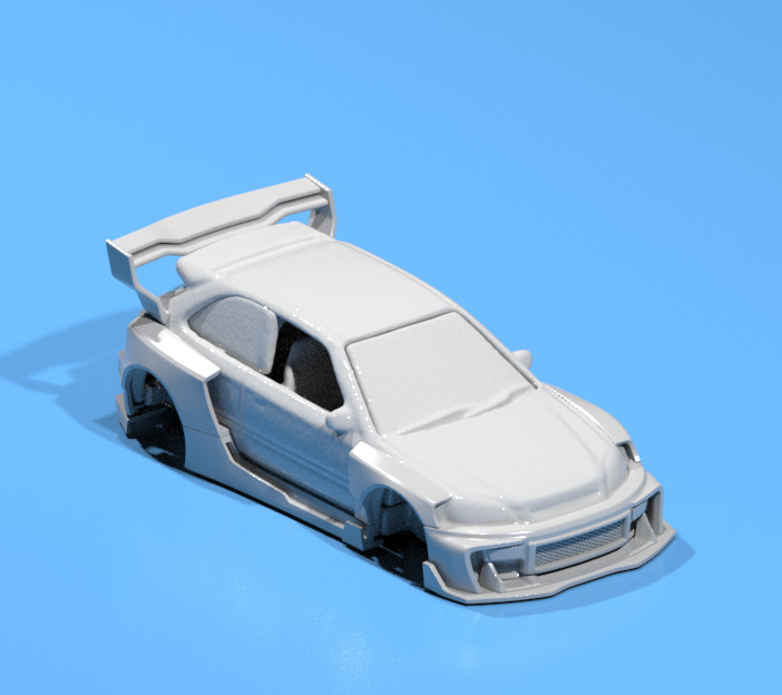 3D Resin FatBoi Wide Body Kit for Hot Wheels Civic EK9 – JDM Plug & Play Set