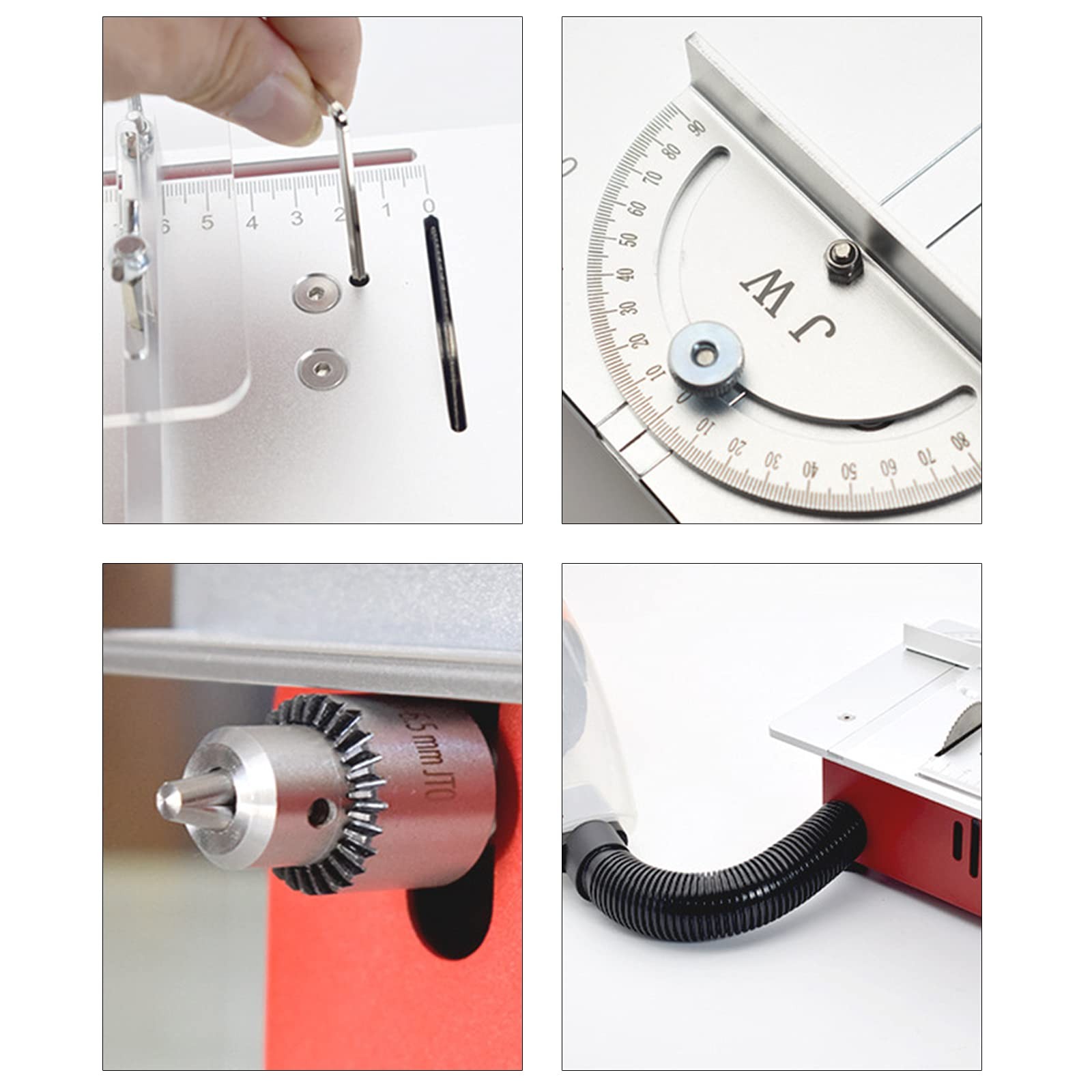 Mini Table Saw Set DIY Woodworking Cutter 96W Electric Bench Saw Cutting Mach...