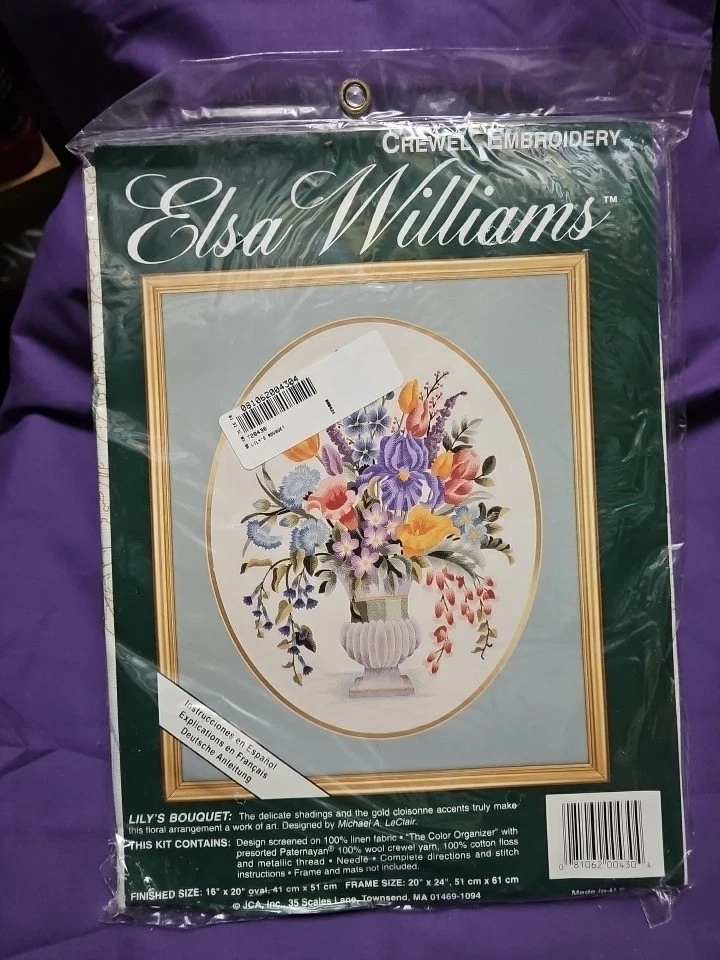 Kit De Broderie Crewel Elsa Williams - Modèle 'The Reward' Bessie Pease Gutmann - Neuf