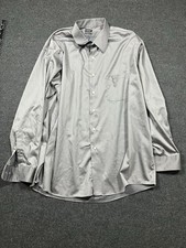 ARROW Men's No Iron Classic Fit 18 Gray Button Down Dress Shirt 34/35