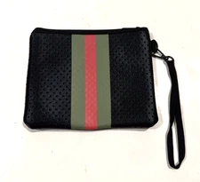 NWOT Black Zip Top Neoprene Wristlet