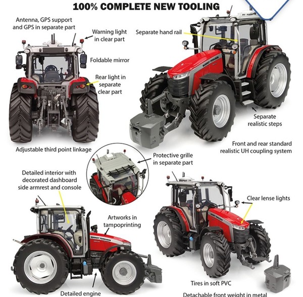 Universal Hobbies UH6808 Massey Ferguson 5M.145 1:32 Spur 1 Standmodell Neu-image