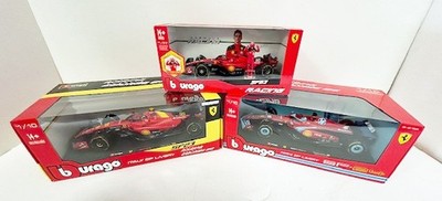 FERRARI SF-24 LECLERC/SAINZ 1/18 BURAGO /WITH 1/24 SF-23  LECLERC CAR /DRIVER