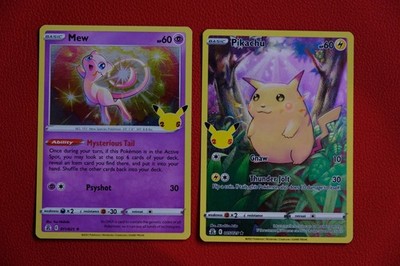 Pikachu & Mew - English - Set Of 2: Celebrations 25 Anniversary Pokémon TCG