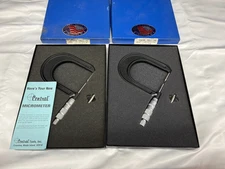 Lot 2 Central Tools Micrometers 6212 & 3–1.3IN USA Made Disc Frame Sets w Boxes