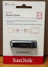 SanDisk 256GB Phone Drive for iPhone (Blue) USB-C & Lightning SDIXD0N-256G-AW6ME