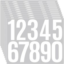 10 Sheets Mailbox Number Stickers 3 Inch - Self-Adhesive Vinyl Numbers 0-9 for M