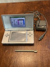 Nintendo DS Lite Metallic Silver With Charger Stylus Tested Working USG-003
