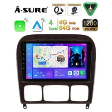 Kam 4+64GB Android 15 AutoRadio DAB+ Navi F&uuml;r Mercedes S Klasse W220 1999-2005