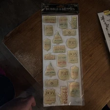 The Paper Studio Bubble-A-Bilities Christmas Epoxy Frame Stickers 19PC Phrases