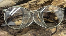 Vintage Industrial Safety Glasses Mesh Side Shields Steampunk Goggles Round w/ c