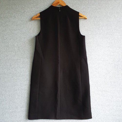 Theory Dress Sz 2 Black Sleeveless Shift Pussy Bow Mini Work Corporate - Picture 7 of 11