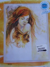 RTO COUNTED CROSS STITCH KIT REDS GIRL WITH C...