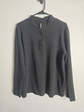 Mizzen Main Men s Heather Grey Quarter Zip Pullover Sweater L
