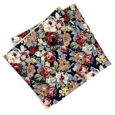 Men s Floral Pocket Square Handkerchief for Men Navy
