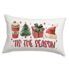 Tis The Season Christmas Decor Pillow Covers 12x20, Rustic Tis the Season
