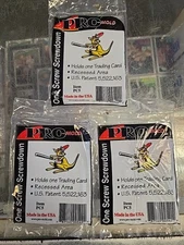 (3) Pro-Mold 1-Screw Screw-Down Card Holders Regular Card Size 20pt New Stock