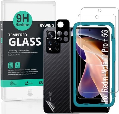 2PCS Screen Protector & Camera Lens Protector for Redmi Note 11 Pro+ 6.67 Inch