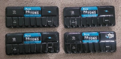 4 Vintage tins of Prang ''Payons'' Water Color Crayons (Item No. 343-12)