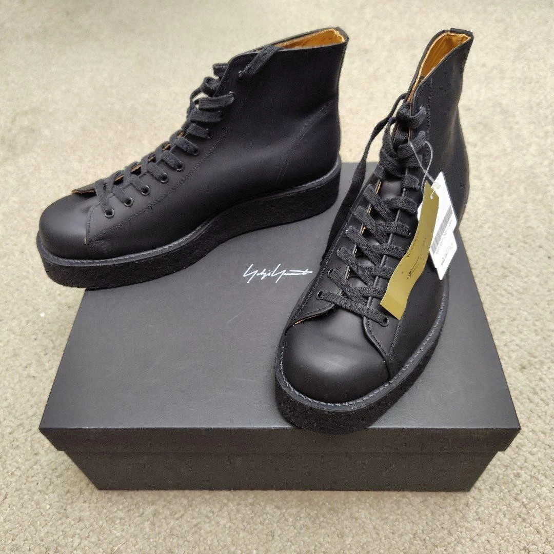 Yohji Yamamoto Leather Upper Black Boots for Men for Sale | Shop