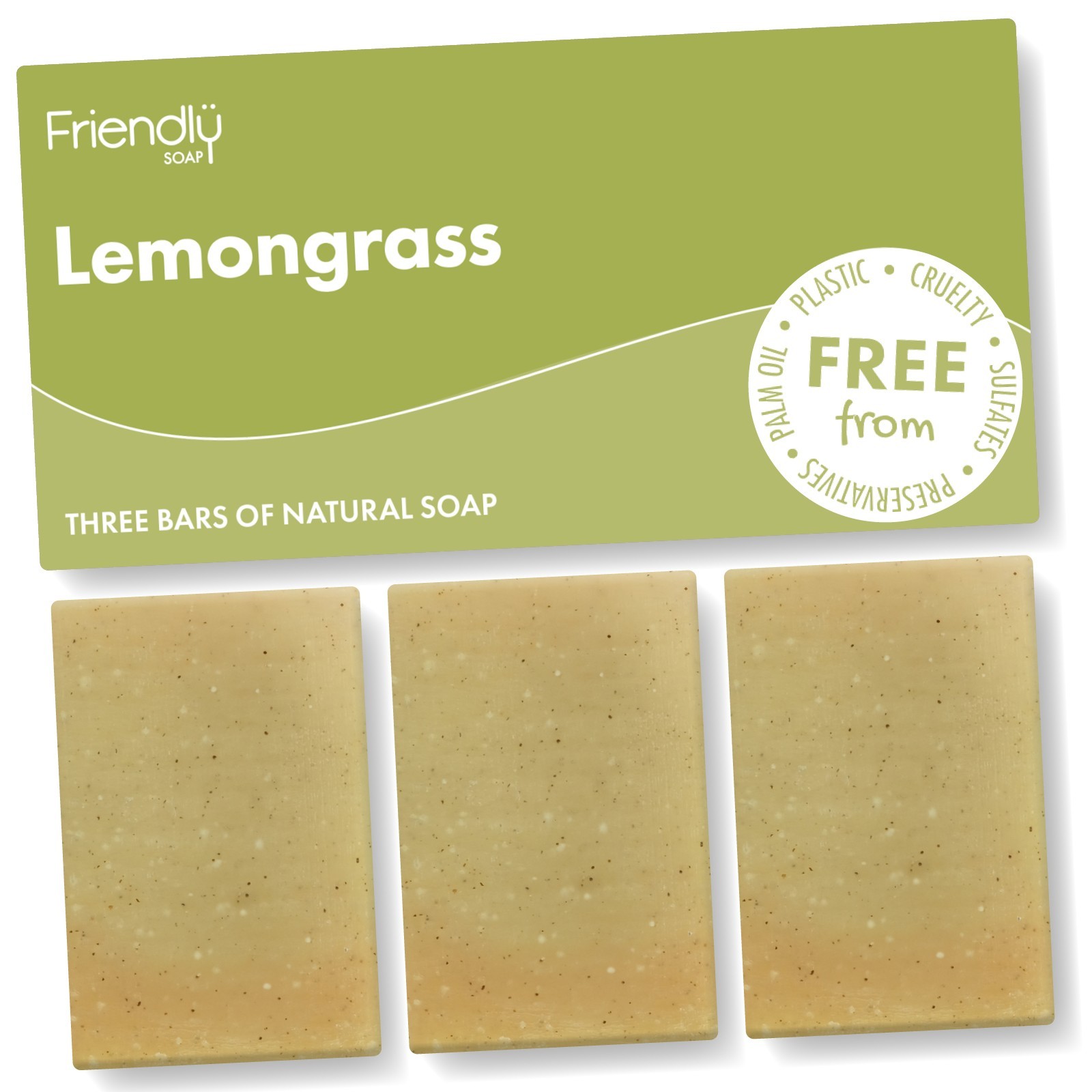  - Friendly SoapNatural Lemongrass Soap Bar3 Pack - Image 2
