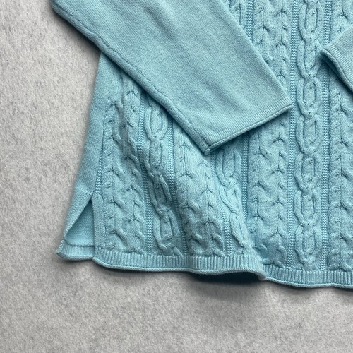 Karen Scott Sweater Women’s X-Large Blue Cable Knit Long Sleeve Cotton - Picture 5 of 13
