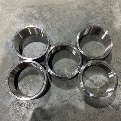 Lot of 5 - 2'' NPT Half Coupling 304 SS Pipe Fitting Weld Bung Straight K027271