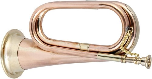 Brass And Copper Bugle To Play Gift Decorative Mouthpiece Musical Instrument - Picture 2 of 6