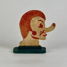 Art Deco 1920s Circus Fair Ground Ring Toss Head Bust Of Man With Long Nose