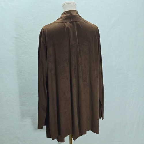 Soft Surroundings Drape Faux Suede Jacket Cardigan Womens NWT Long Sleeve 3X - Picture 3 of 11