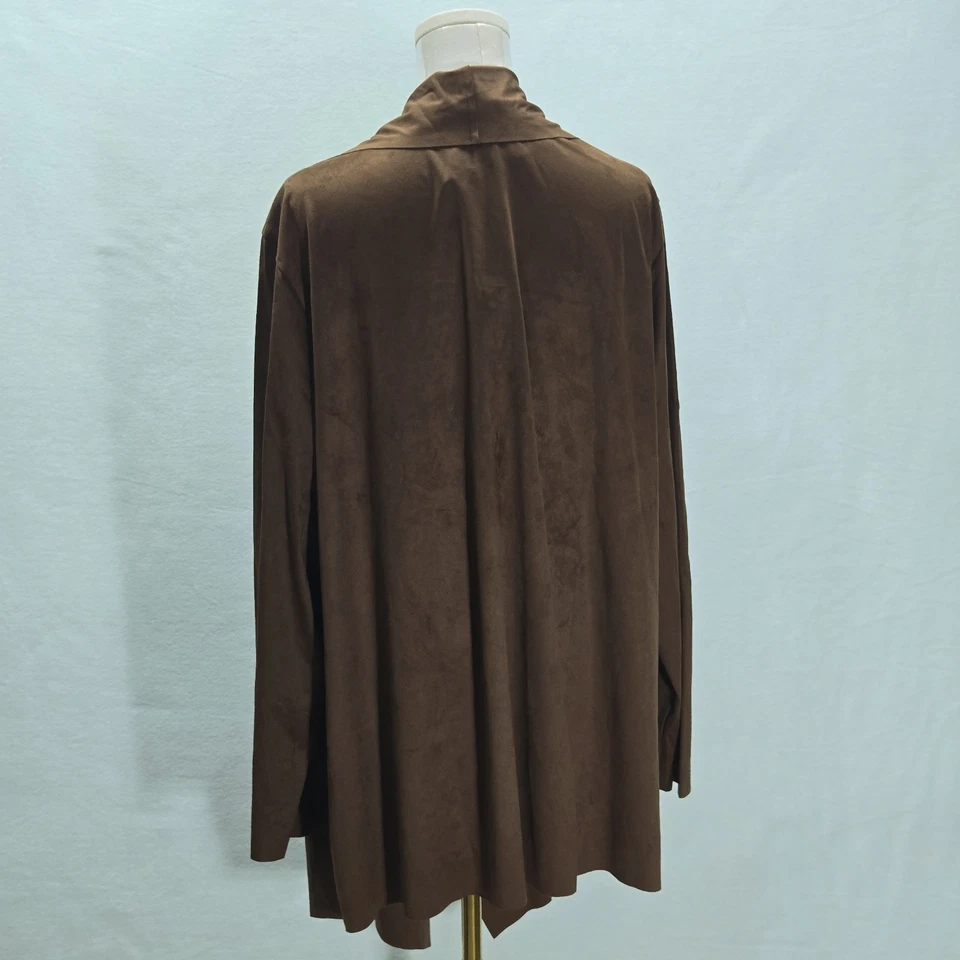 Soft Surroundings Drape Faux Suede Jacket Cardigan Womens NWT Long Sleeve 3X - Image 3 of 4